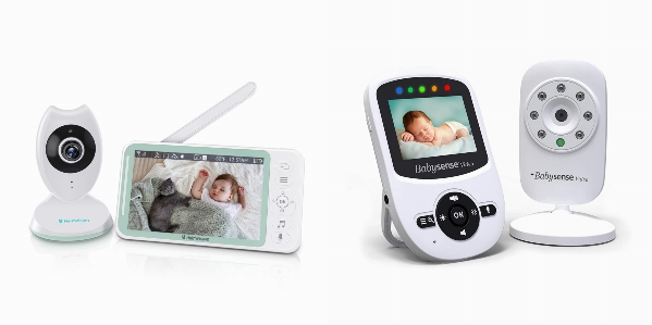 Side by side comparison of HeimVision Baby Monitor HM132 and Babysense Video Baby Monitor V24US.