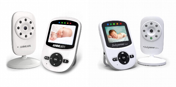 Side by side comparison of ANMEATE Baby Monitor and Babysense Video Baby Monitor V24US.